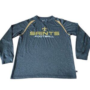 New Orleans Saints T-Shirt Men’s Size Large Gray Long Sleeve NFL Football